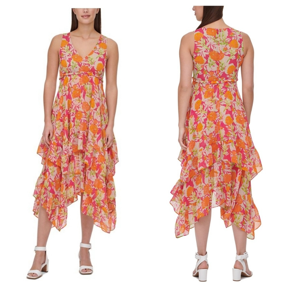 Calvin Klein Multicolor Floral Midi Dress - Picture 8 of 8